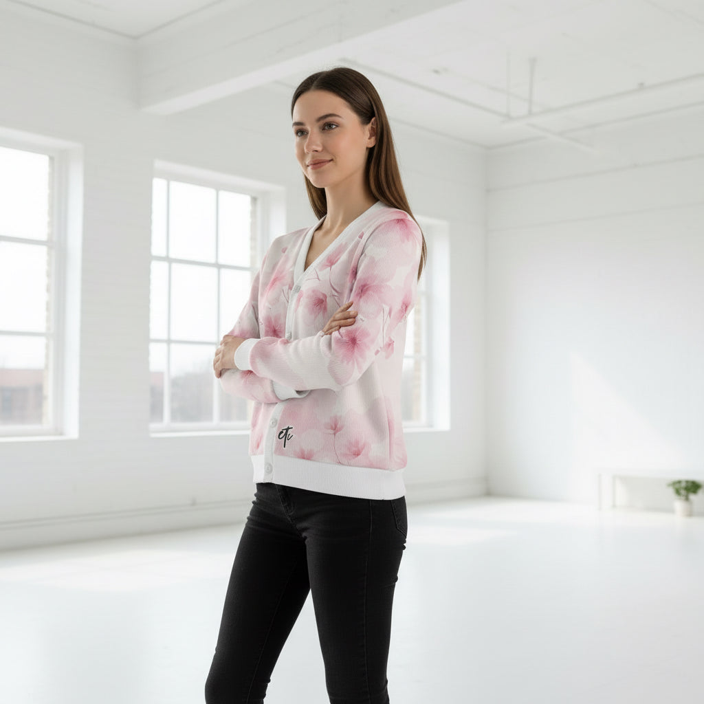 ETC Pink Floral Bloom Cardi
