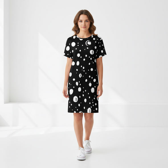 ETC White Circles Tee Dress