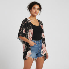 ETC Vintage Floral Kimono Throw