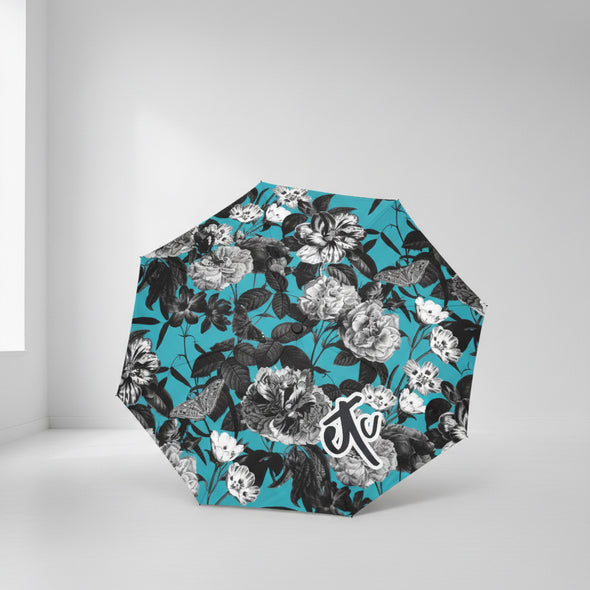 ETC Blue Floral Butterflies Anti-UV Umbrella
