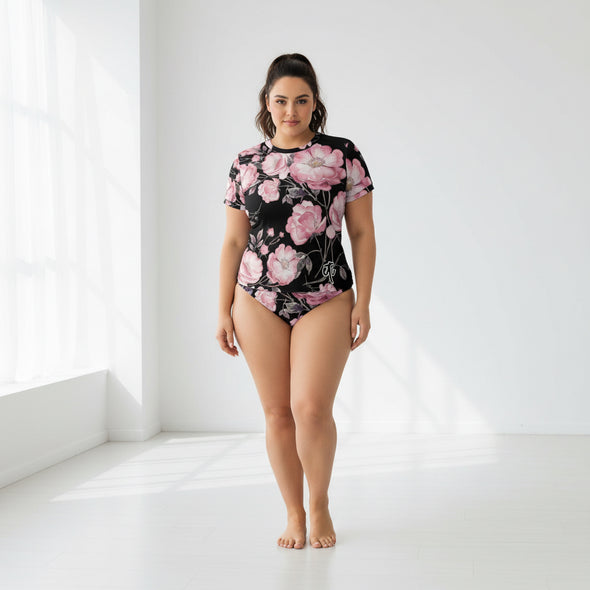 ETC Spring 17' Pink Peonies Two Piece Bikini Swimsuit