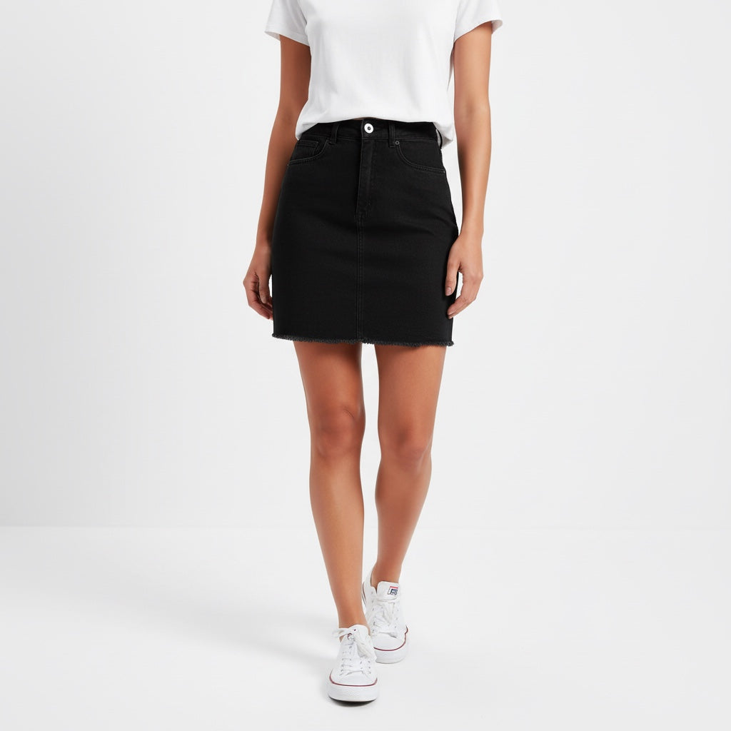 ETC Black Stretch Denim Skirt