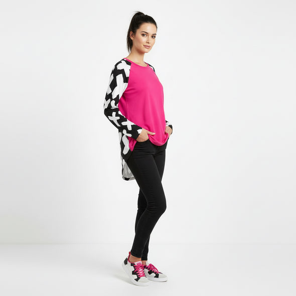 ETC Hot 'x' Hot Pink Long Sleeve Tee