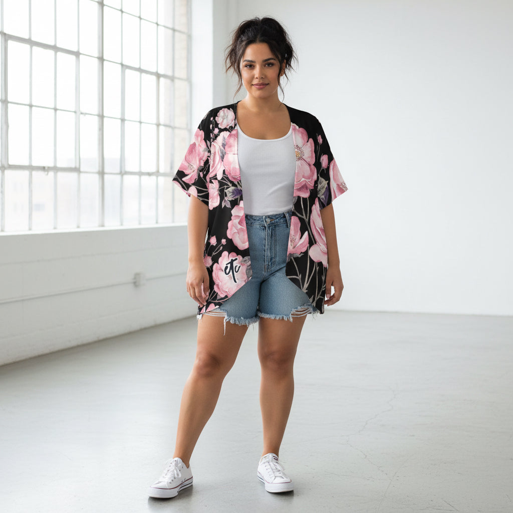 ETC Spring 17' Pink Peonies Cardi