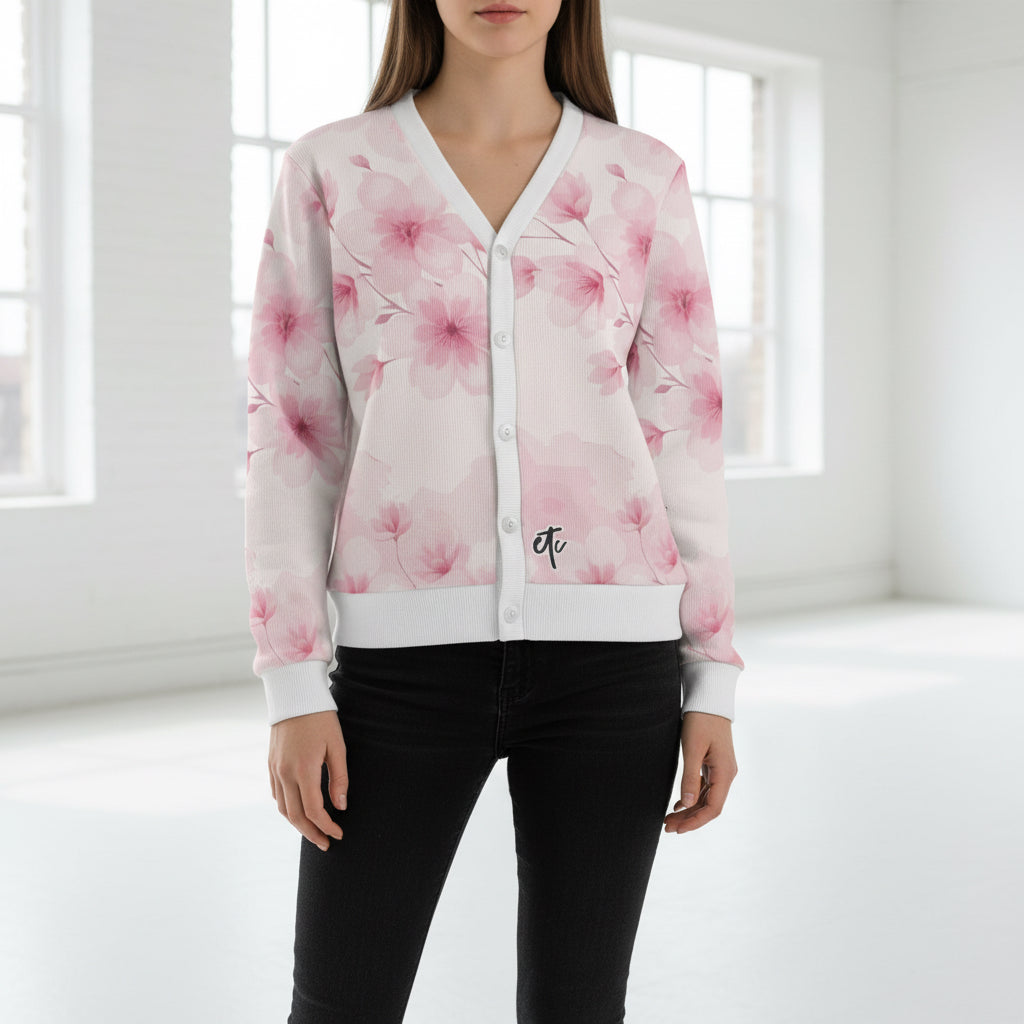 ETC Pink Floral Bloom Cardi