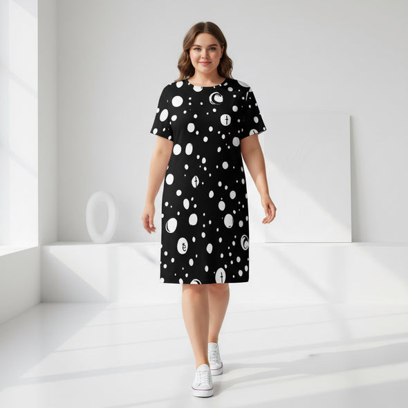 ETC White Circles Tee Dress