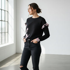 ETC Cherry Blossom Ruffle Crew