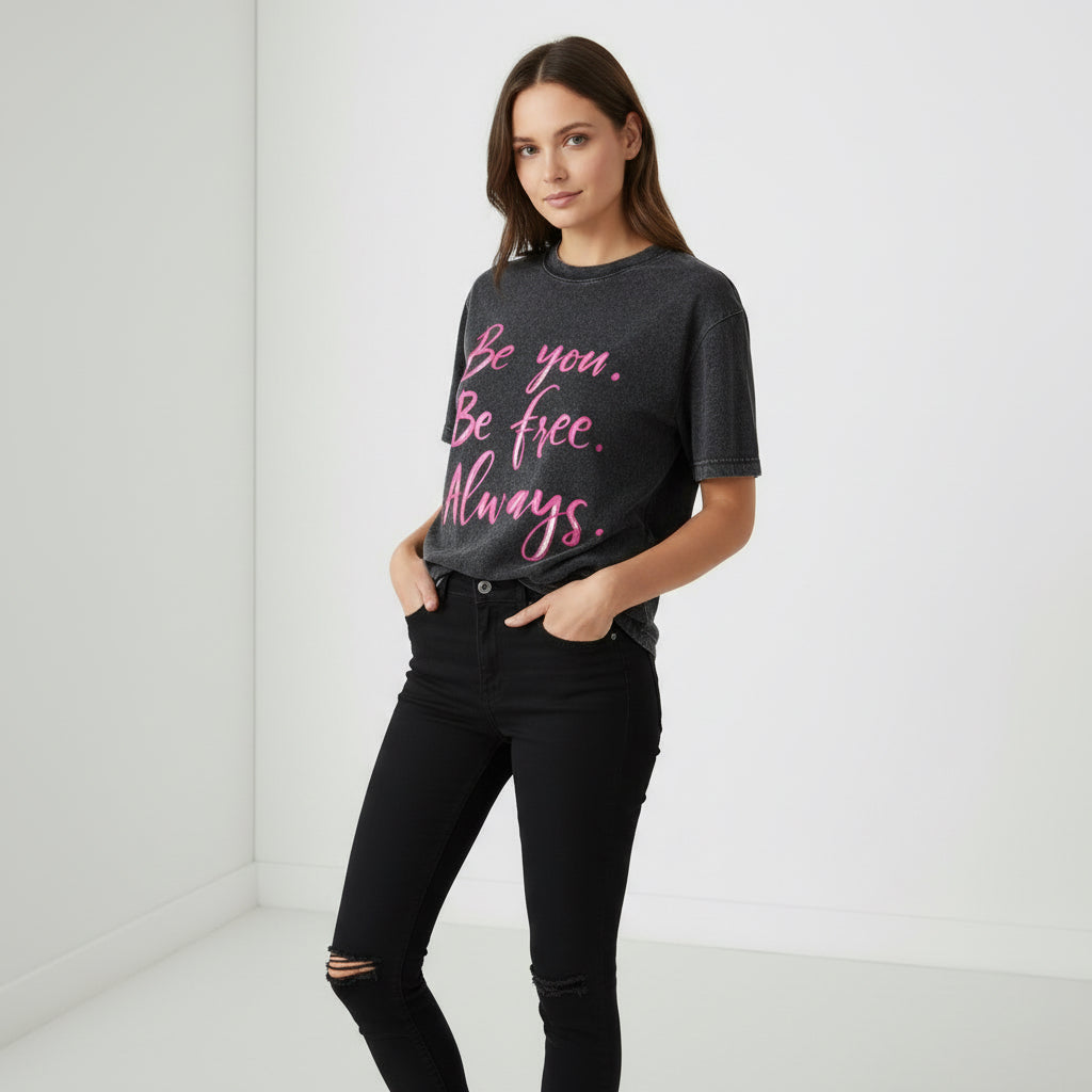 ETC Be You. Be Free. Always Vintage Wash Tee