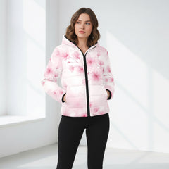 ETC Pink Floral Bloom Puffer Jacket
