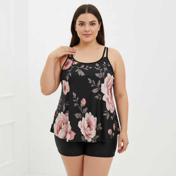ETC Vintage Floral Plus Size Tankini Set