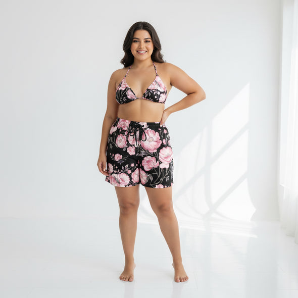 ETC Spring 17' Pink Peonies Board Shorts