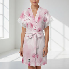 ETC Pink Floral Bloom Lace Robe