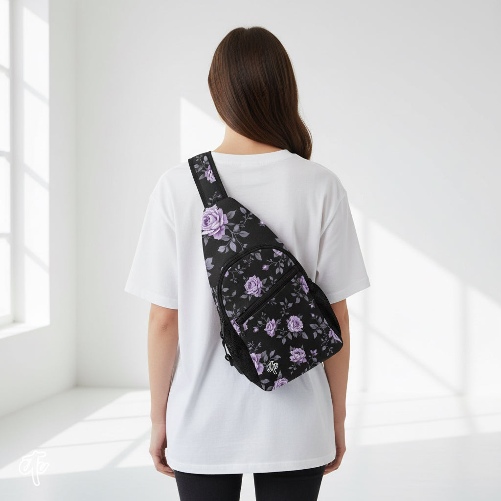 ETC Fleur Violettes Cross Body Bag