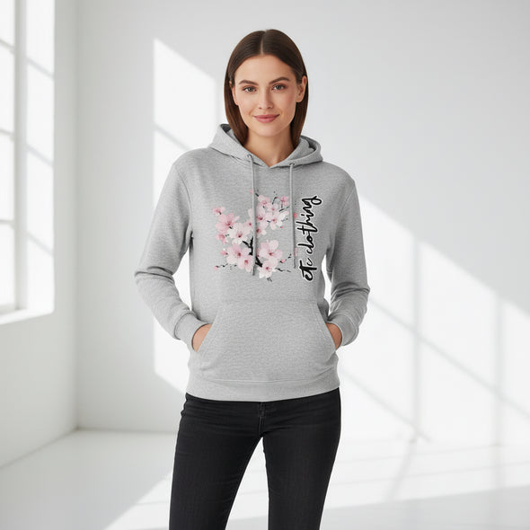ETC Cherry Blossoms Heather Grey Hoodies