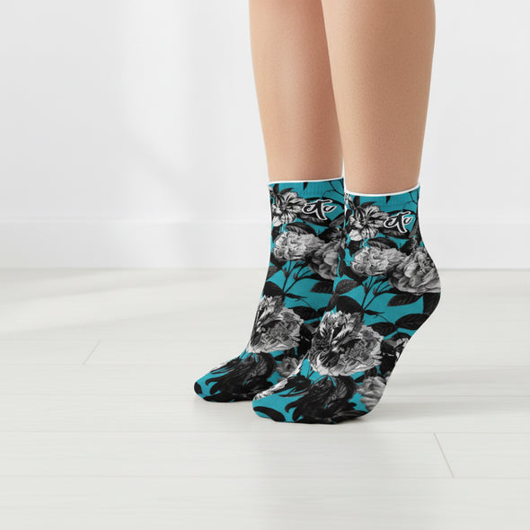 ETC  Blue Floral Butterflies Socks - 5 Pack