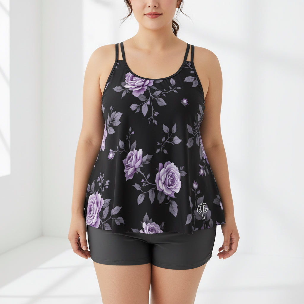 ETC Fleur Violette Plus Size Tankini Set