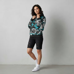 ETC Blue Floral Butterflies Hoodie