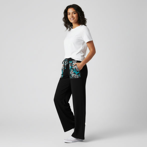 ETC Blue Butterflies Wide Leg Pants