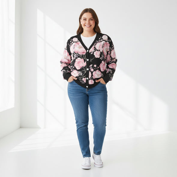 ETC Spring 17' Pink Peonies Cardi