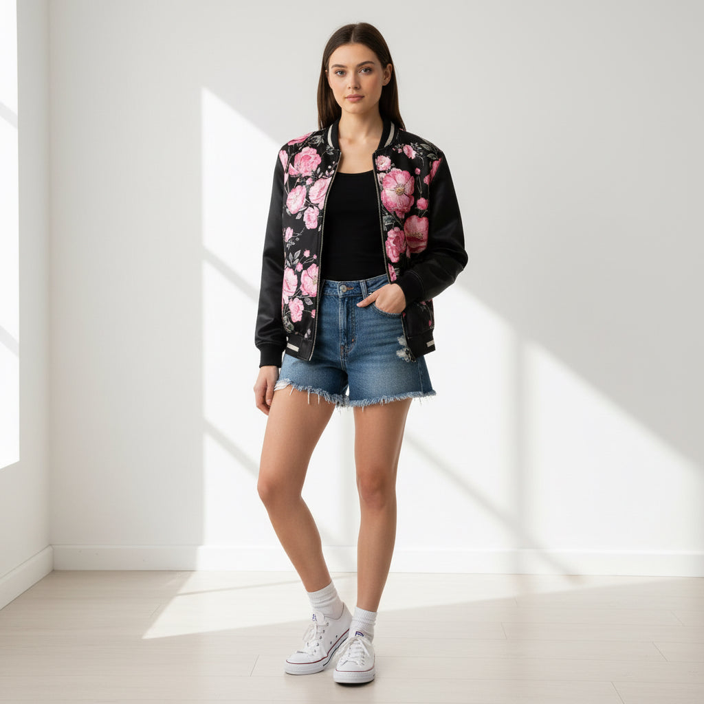 Spring Pink 17' Peonies Bomber