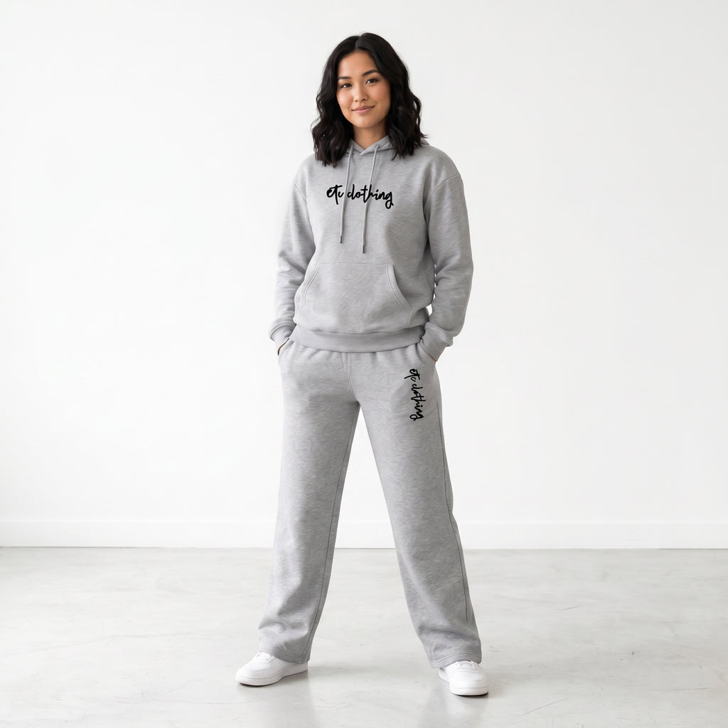 ETC Staple Fleece Embroidered Hoodie & Wide Leg Tracksuit Set