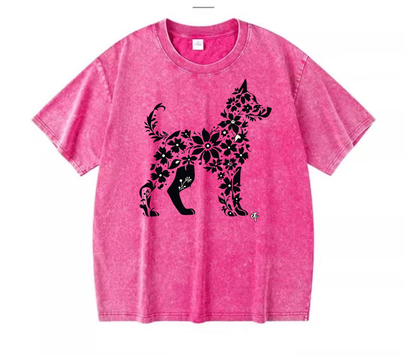 ETC Pink Floral Dog Vintage Tee