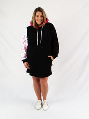 ETC Teal Leopard Hooded Fleece Dress