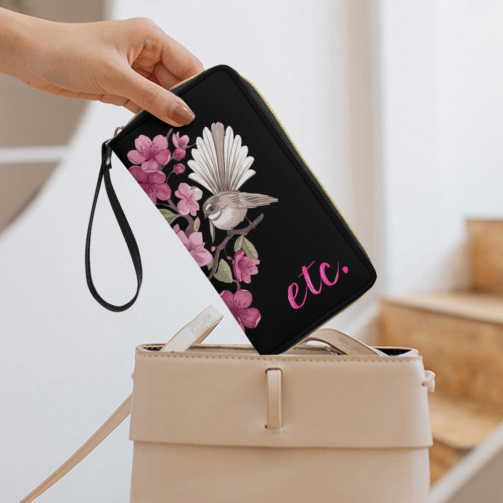 ETC Black Floral Fantail Wallet