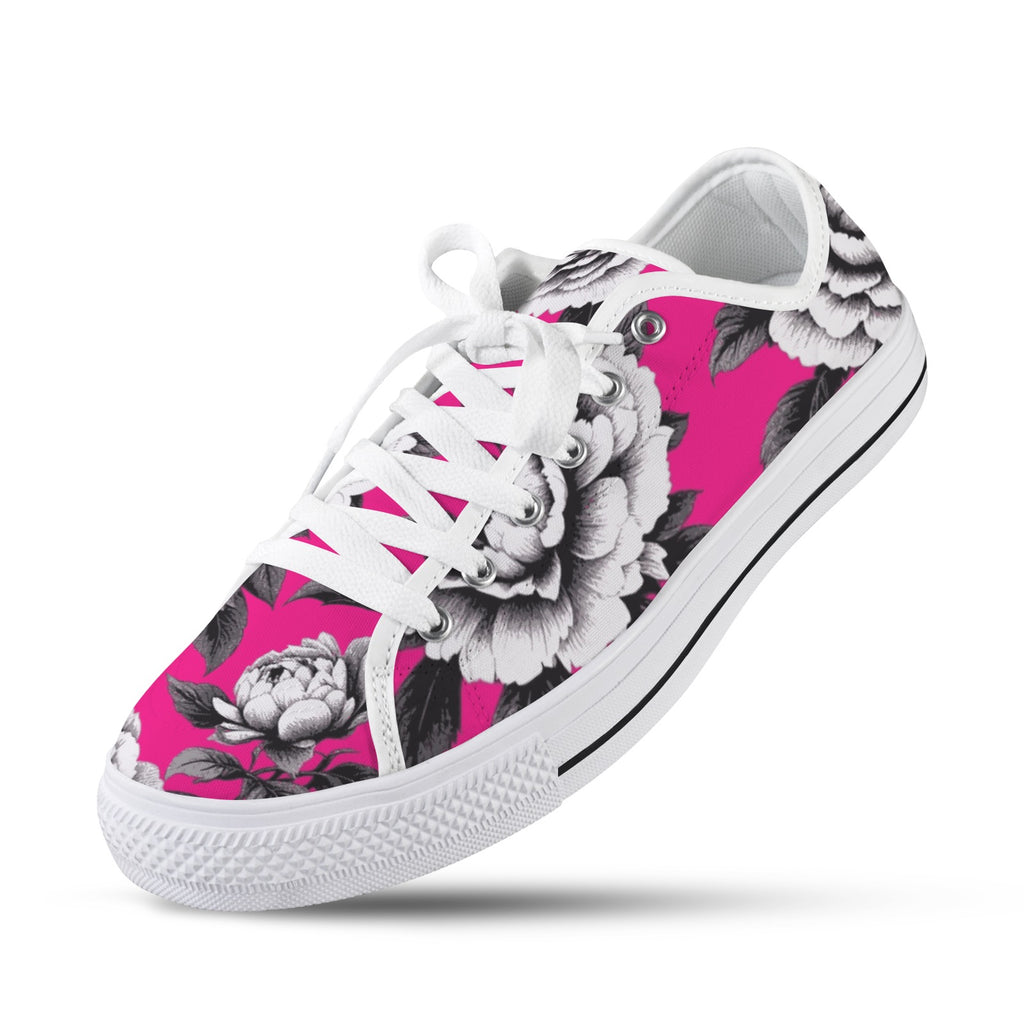 ETC Hot Pink Monochrome Floral Sneakers