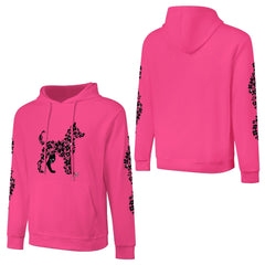 ETC Floral Dog Pink Cotton Hoodie