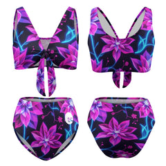 ETC Neon Floral High Waist Bikini