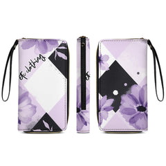 ETC Purple Floral Bloom PU Leather Wallet