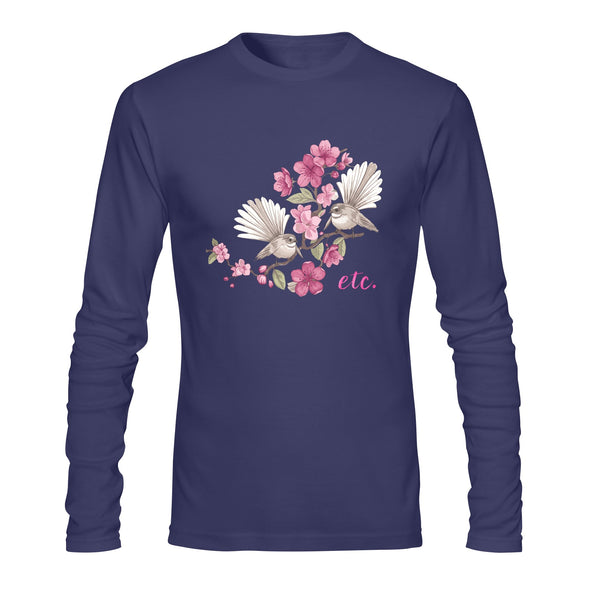 ETC Navy Fantail Floral Long Sleeve Cotton Tee