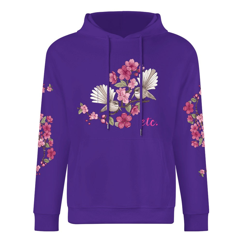 ETC Floral Fantail Purple Cotton hoodie