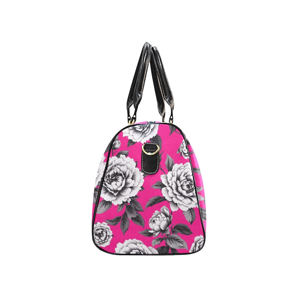 ETC Hot Pink Monochrome Floral Travel Bag