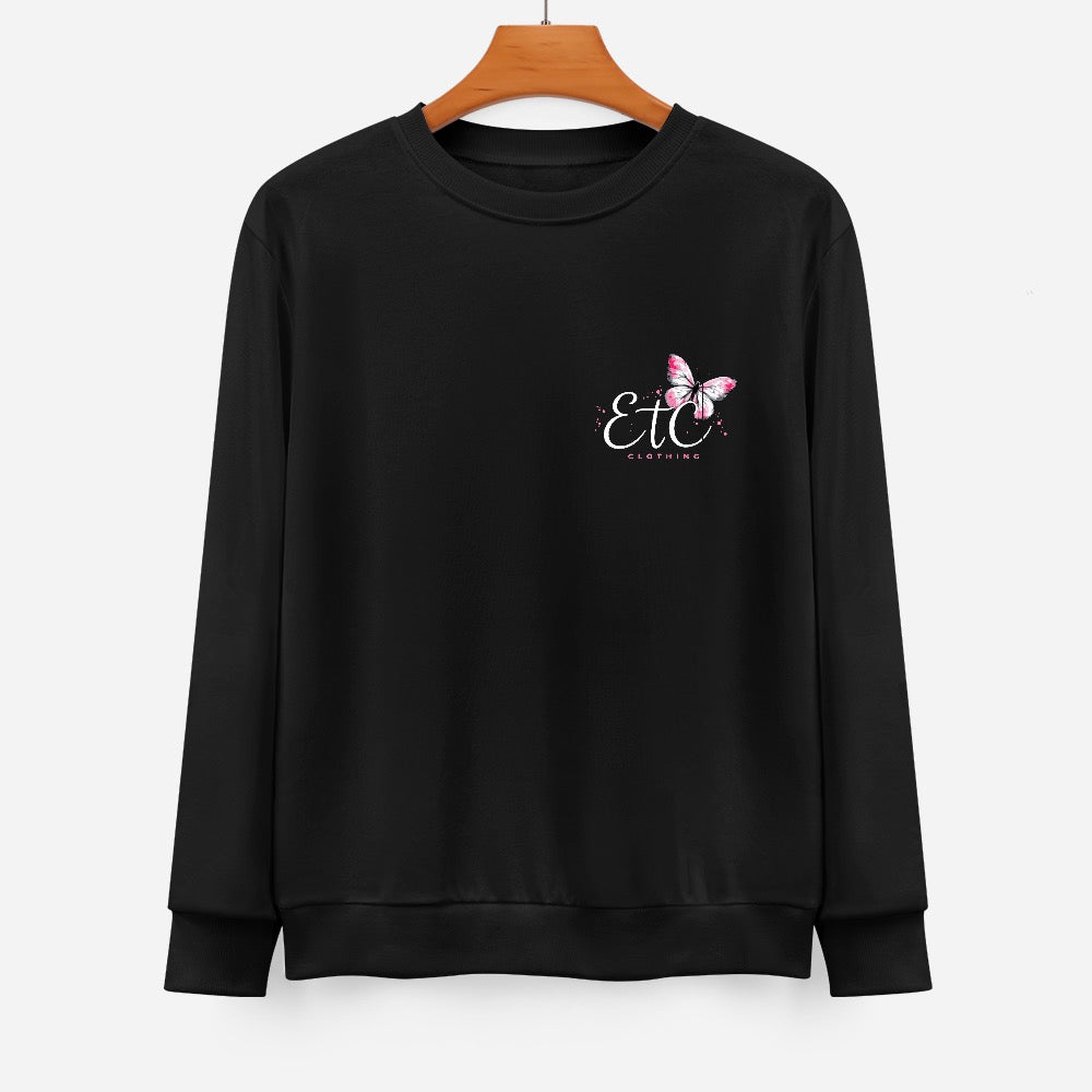ETC Butterfly Cotton Crew - Black