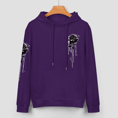 ETC Purple Dripping Rose Cotton Hoodie
