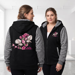 ETC Floral Fantail Sherpa Zip Up Jacket