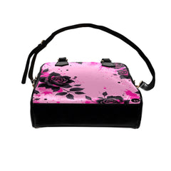 ETC Pink Rose Noir Shoulder PU Leather Handbag