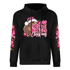 ETC Kiwi Christmas Black Cotton Hoodie