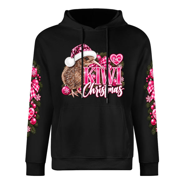 ETC Kiwi Christmas Black Cotton Hoodie