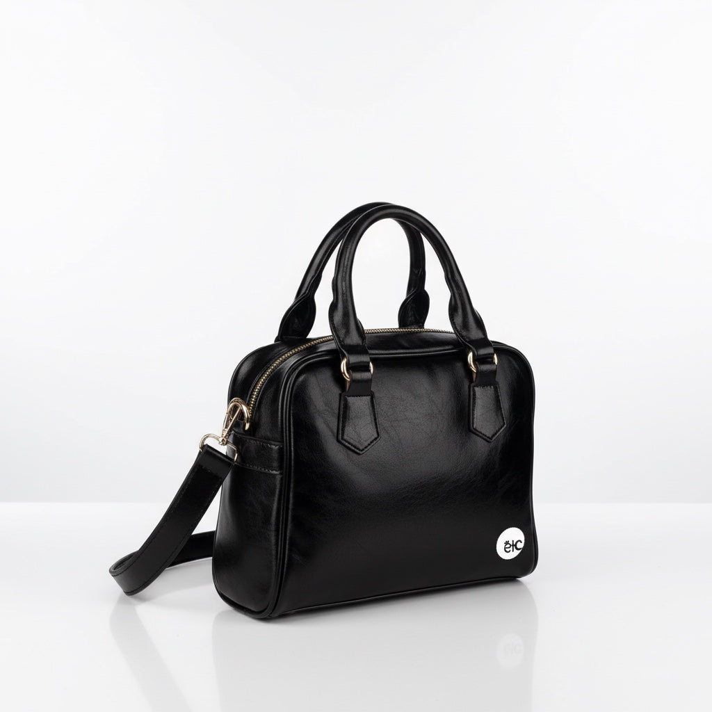 ETC Staples Black Shoulder Handbag