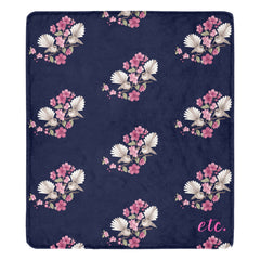 ETC Navy Floral Fantail Plus Blanket