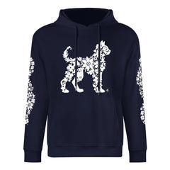 ETC Floral Cat Navy Cotton Hoodie