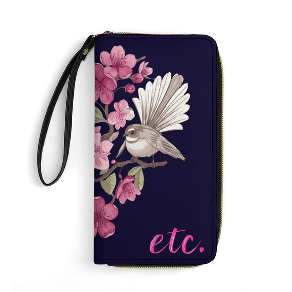 ETC Navy Floral Fantail Wallet