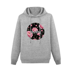 ETC Cotton Peonie Floral Fleece Grey Hoodie