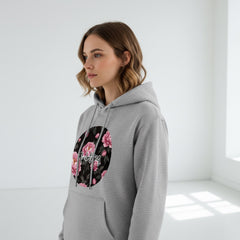 ETC Cotton Peonie Floral Fleece Grey Hoodie