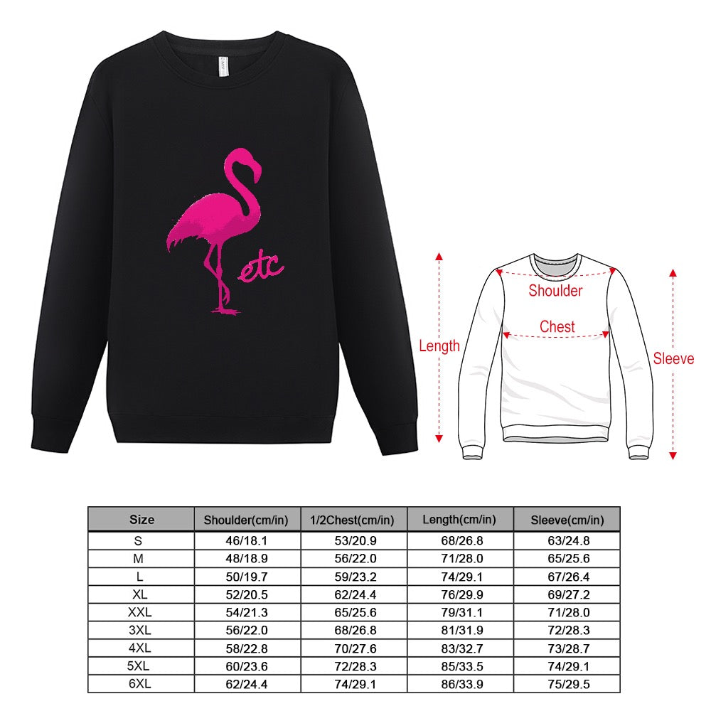 ETC Pink Flamingo Cotton Fleece Crew