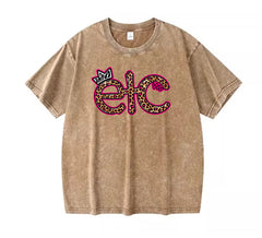 ETC Leopard Print Vintage Tee - Brown