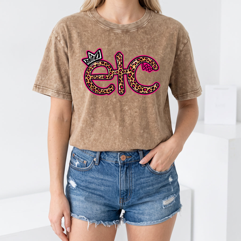 ETC Leopard Print Vintage Tee - Brown